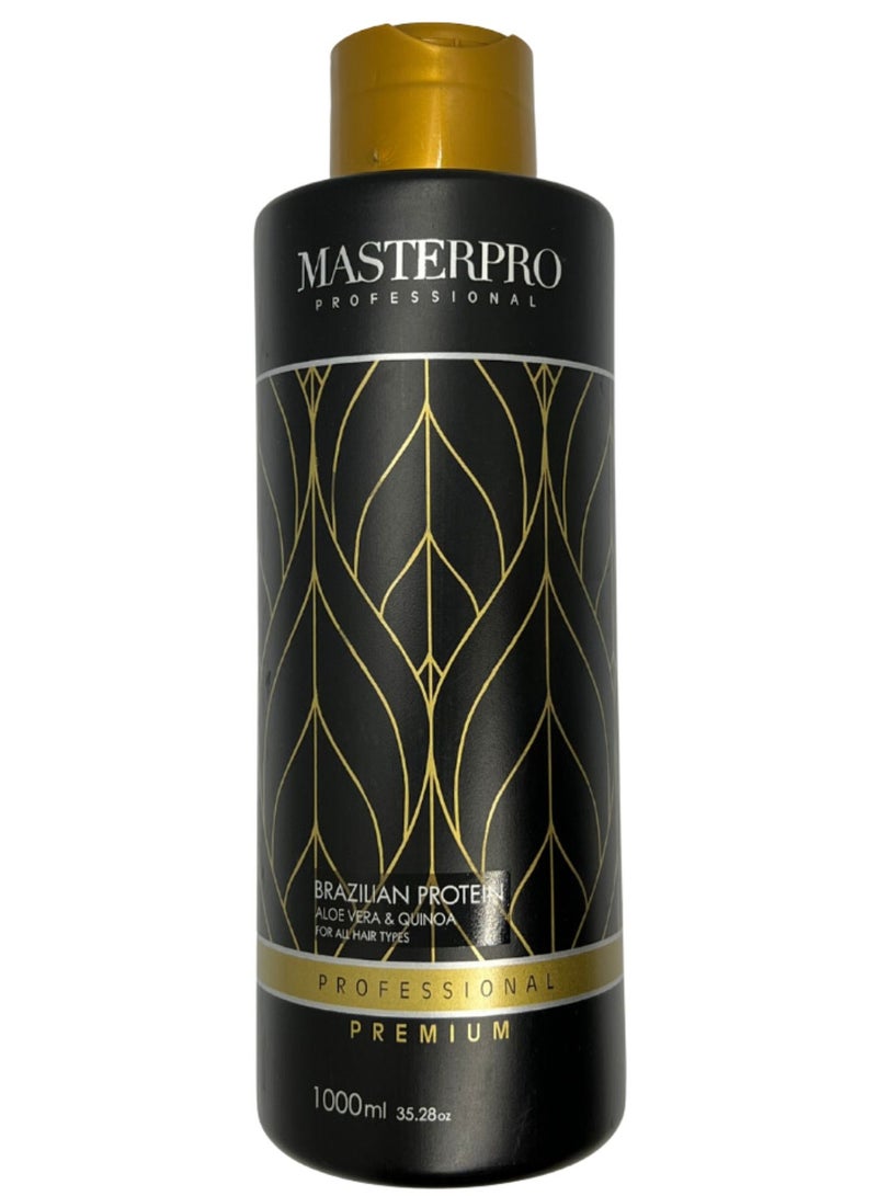Masterpro Professional-Brazilian Hair Protein Treatment-Hair Straightening -with Aloe Vera ,Quinoa & Collagen- Soft & Strong- Frizz Free- Premium-1L