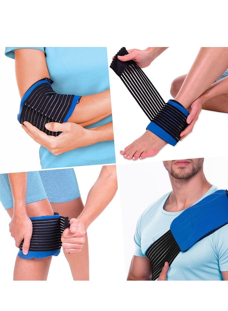 3in1 Gel Ice Pack for Sports Injuries, Reusable Hot and Cold Packs Flexible Muscle Pain, Sciatica Pain Relief