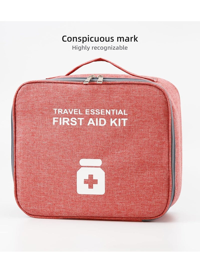 First Aid Bag First Aid Kit Bag Empty Travel Medicine Bag Medical Supplies Organizer Bag for Home Outdoor Travel Camping Hiking Mini Empty Medical Storage Bag Portable Pouch