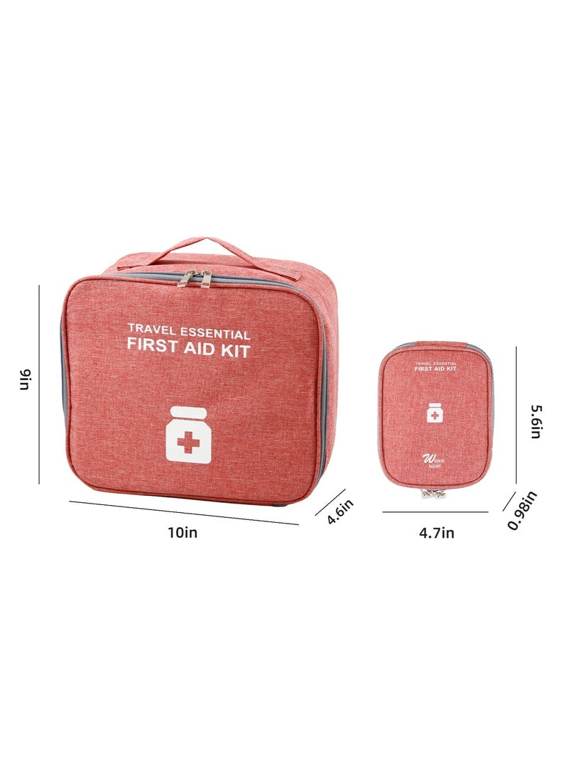 First Aid Bag First Aid Kit Bag Empty Travel Medicine Bag Medical Supplies Organizer Bag for Home Outdoor Travel Camping Hiking Mini Empty Medical Storage Bag Portable Pouch