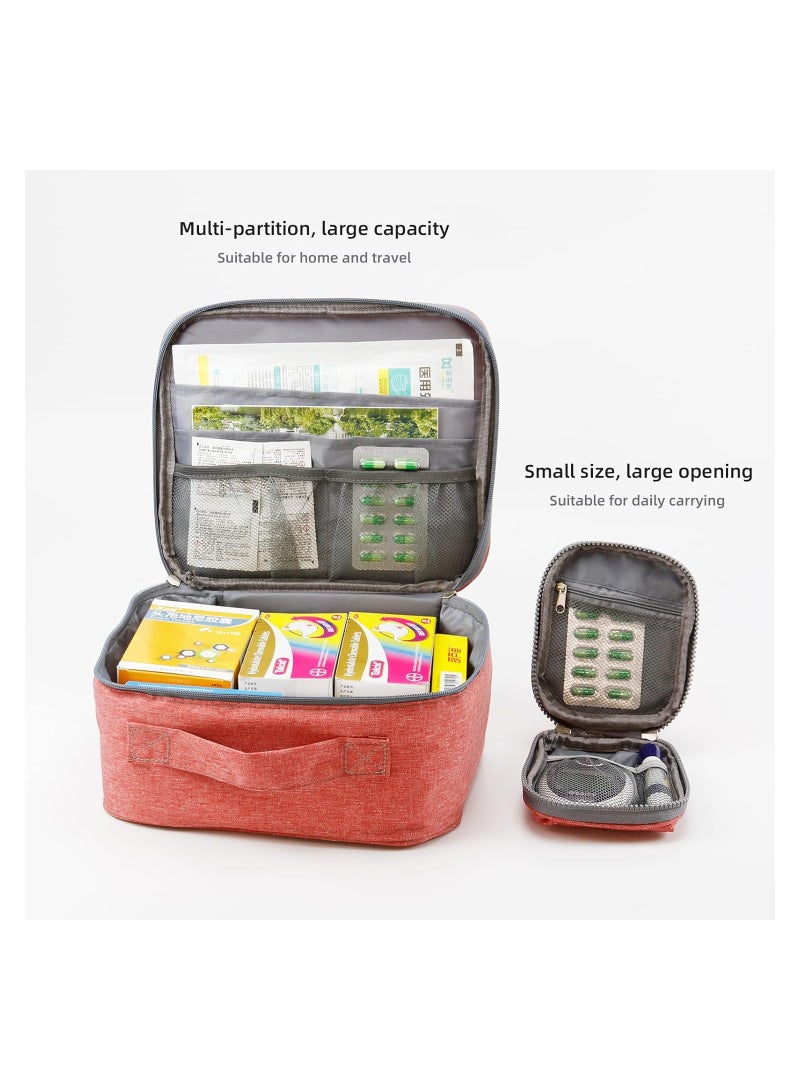 First Aid Bag First Aid Kit Bag Empty Travel Medicine Bag Medical Supplies Organizer Bag for Home Outdoor Travel Camping Hiking Mini Empty Medical Storage Bag Portable Pouch