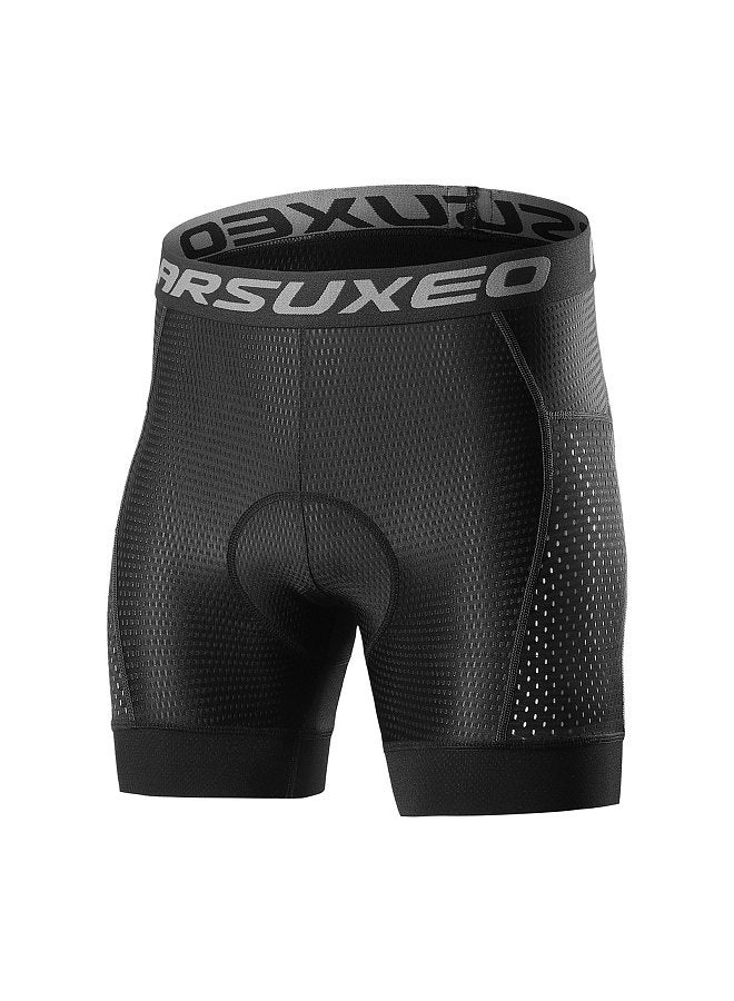 Arsuxeo Men Cycling Underwear Shorts 5D Gel Padded Quick Dry MTB Bike Bicycle Riding Shorts
