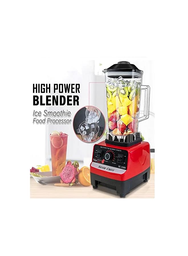 Silver Crest Blender Professional Heavy Duty Commercial Mixer Juicer Speed Grinder and Ice Smoothies for Home & Shop (Double Jar)