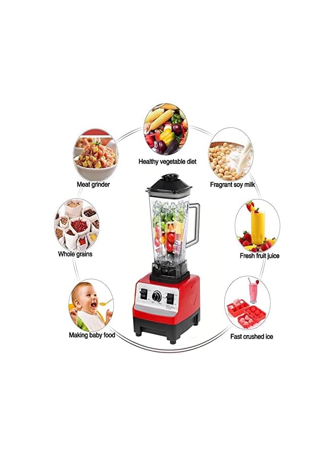 Silver Crest Blender Professional Heavy Duty Commercial Mixer Juicer Speed Grinder and Ice Smoothies for Home & Shop (Double Jar)