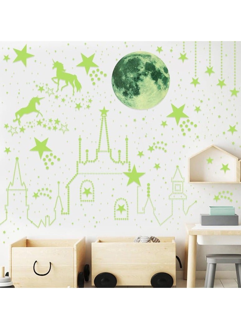 893Pcs Glow in The Dark Stars for Ceiling Glowing Stars for Ceiling Planets Stars Wall Decals Solar System Galaxy Space Nursery Wall Stickers for Kids Unicorns Castles Girls Boys Room