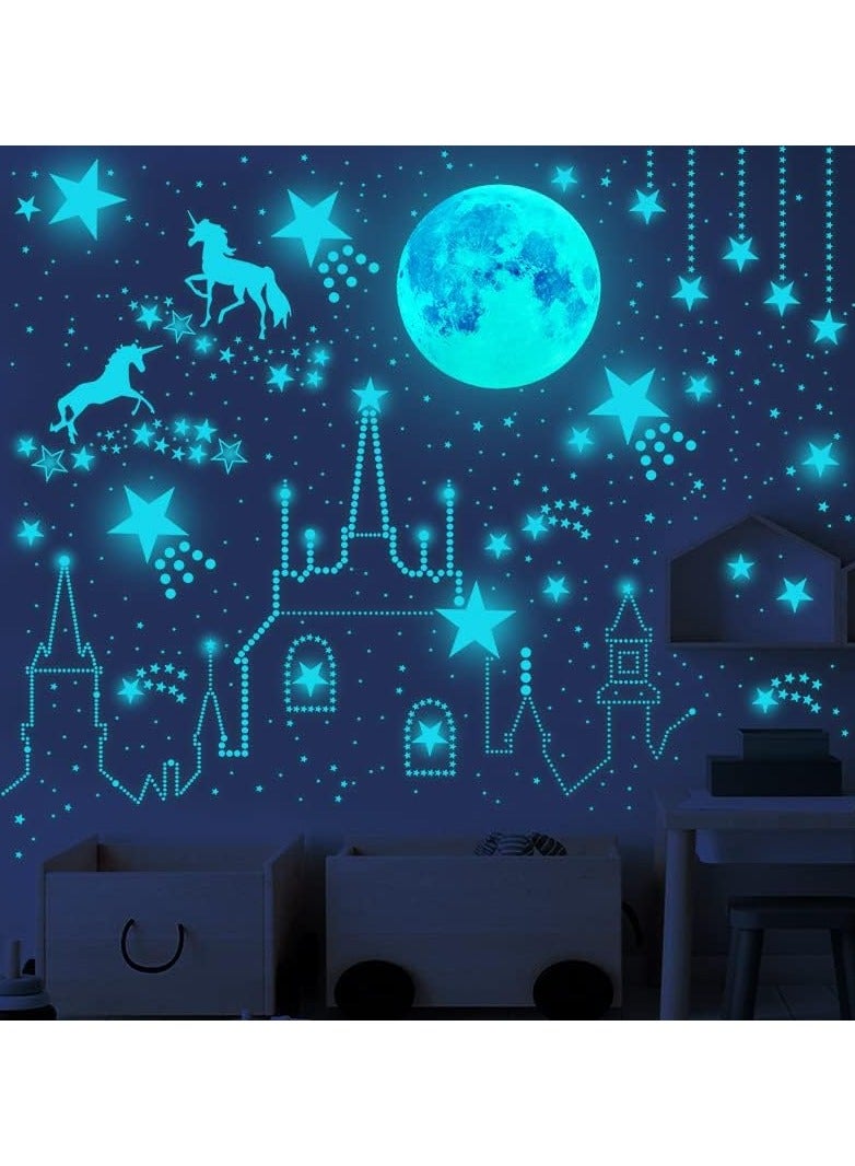893Pcs Glow in The Dark Stars for Ceiling Glowing Stars for Ceiling Planets Stars Wall Decals Solar System Galaxy Space Nursery Wall Stickers for Kids Unicorns Castles Girls Boys Room