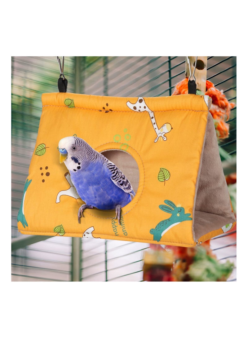 Winter Warm Bird's Nest House, Hanging Hammock, Parrot Nest Bird House, Velvet Shack Cage Plush Fluffy Bird Hide Bed Plush for Cage Bed Toys ( M, 25x14x15cm )