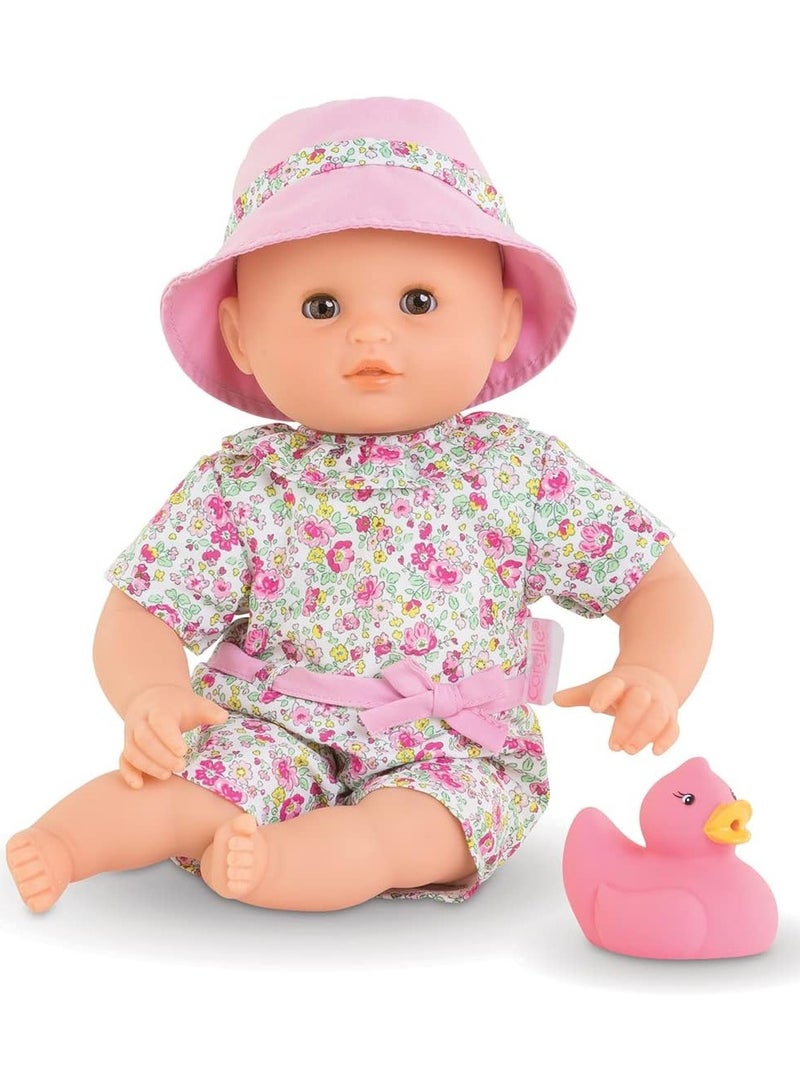 ma premiere poupee Bath Baby Coralie, Soft Body Bath Doll with Bath Toy, Sleeping Eyes, Vanilla Scent, Removable Dresses, 30 cm, from 18 Months