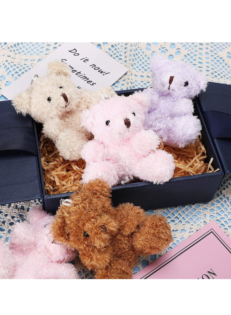 Plush Teddy Bear Pendant, Mini Plush Animal Soft Bear Doll Toys for Keychain Bag DIY Decorations, Birthday Wedding Graduation Gifts, Gift Box Filled Party Decorations 8pcs