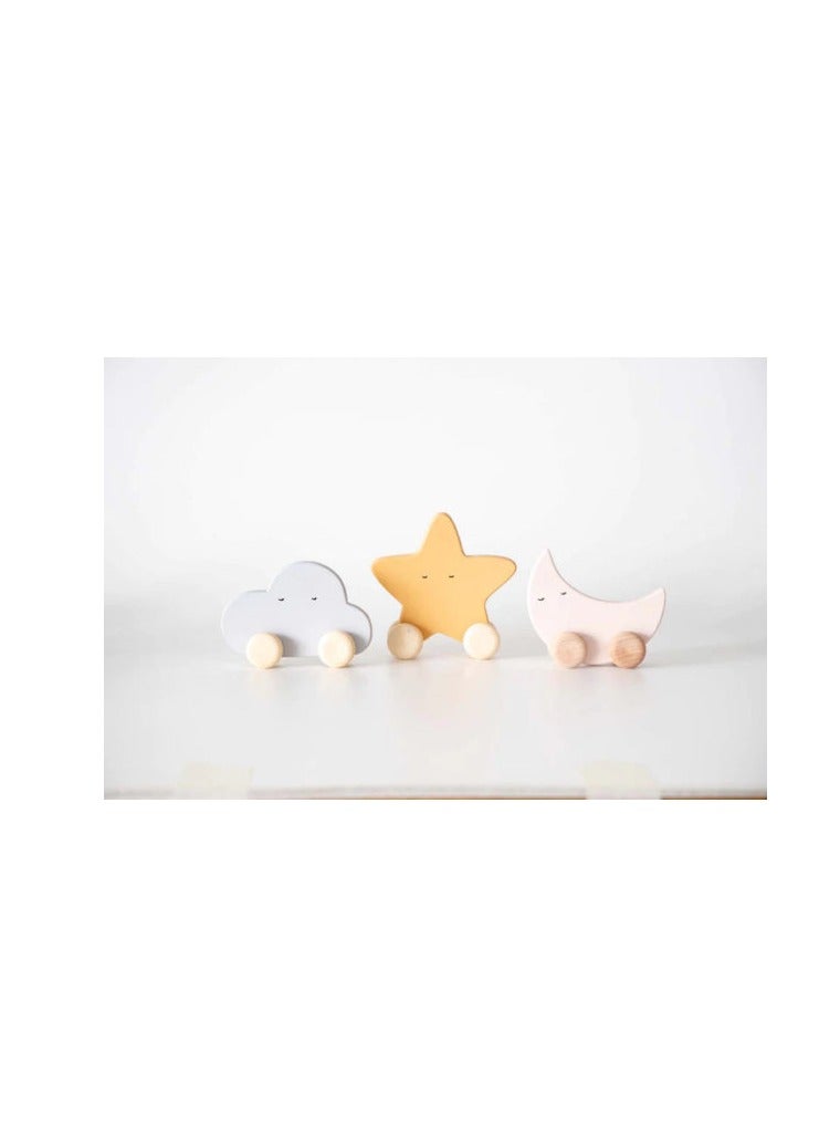 Star rolling Wooden toy Safe, Smooth, Rounded, and Perfectly Sized for Little Hands Adorable Sky Rolling Toys for Toddlers