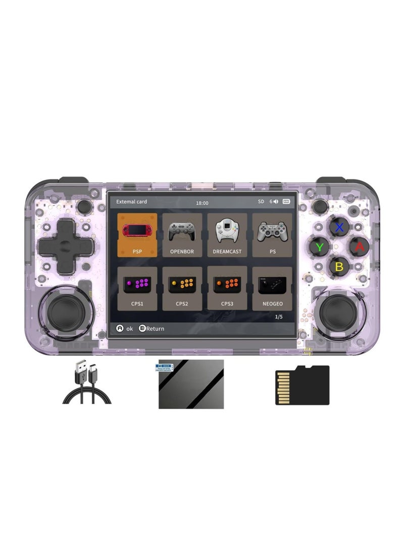 RG35XX H Retro Handheld Game Console, 3.5 Inch IPS Screen Linux System Built-in 64G TF Card 5528 Games Support HDMI TV Output 5G WiFi Bluetooth 4.2 (Purple)