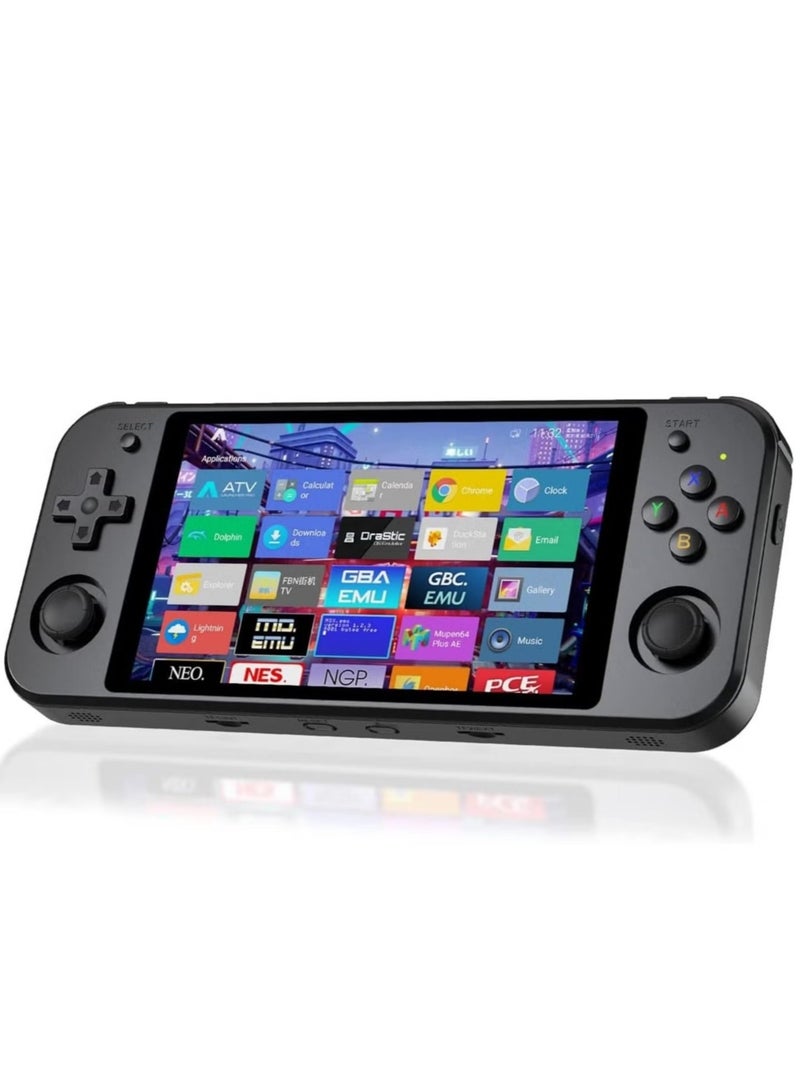 RG552 Handheld Android/Linux Dual System Game Console, High-Speed EMMC 5.1, Built-in 6400 mAh Battery, 5.36-inch Touch Screen (16+64GB, 17000+ Games, Black)