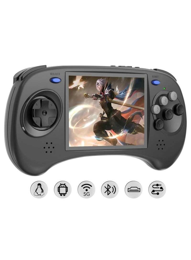 ANBERNIC RG ARC D Retro Handheld Game Console, Dual OS Android 11 and Linux System with 128G SD Card 4541 Games Support 5G WiFi 4.2 Bluetooth Moonlight Streaming and HDMI Output (Black)