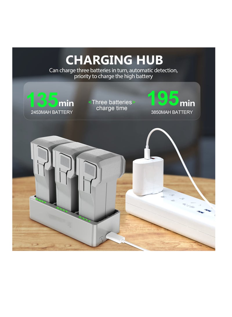 Battery Charging Hub for DJI Mini 3 Pro/Mini 3, Mini 3 Pro Two-Way Charging Hub for DJI Mini 3 Pro/Mini 3 Drone Accessory, Charge 3 Batteries