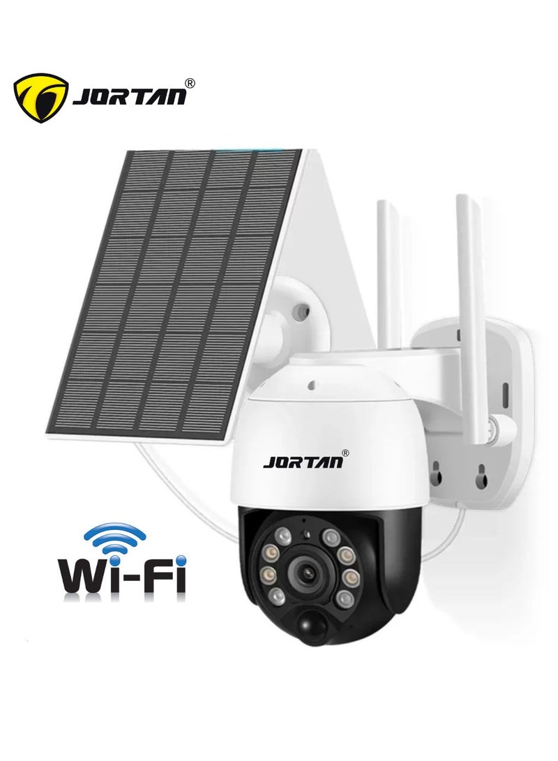 Jotan 8 MP Wireless Solar Outdoor Wi-Fi PTZ Camera, Full Color Night Vision, IP66 Weatherproof, Mobile Alarm, Motion Detection, Two Way Audio, High Capacity Lithium Battery, 24/7 Recording