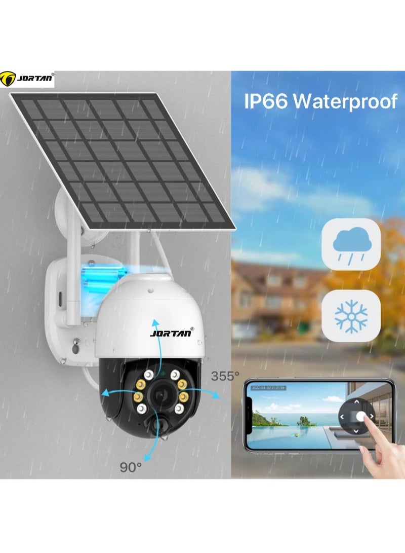 Joran 8 MP Wireless Solar Outdoor Wi-Fi PTZ Camera, Full Color Night Vision, IP66 Weatherproof, Mobile Alarm, Motion Detection, Two Way Audio, High Capacity Lithium Battery, 24/7 Recording