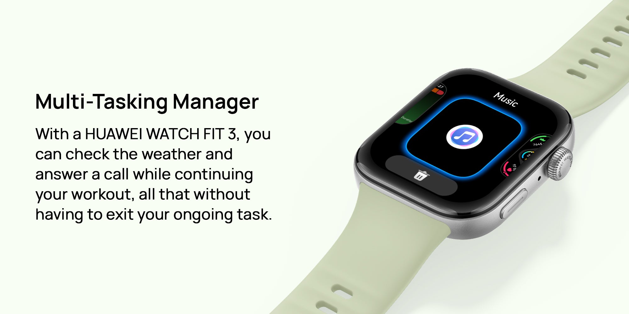 Watch Fit 3 Smartwatch, 1.82 Inch AMOLED Display, Ultra Slim Design, Scientific Workout Coach, Upgraded Health Management, Compatible With iOS And Android + FreeBuds SE 2 Moon White