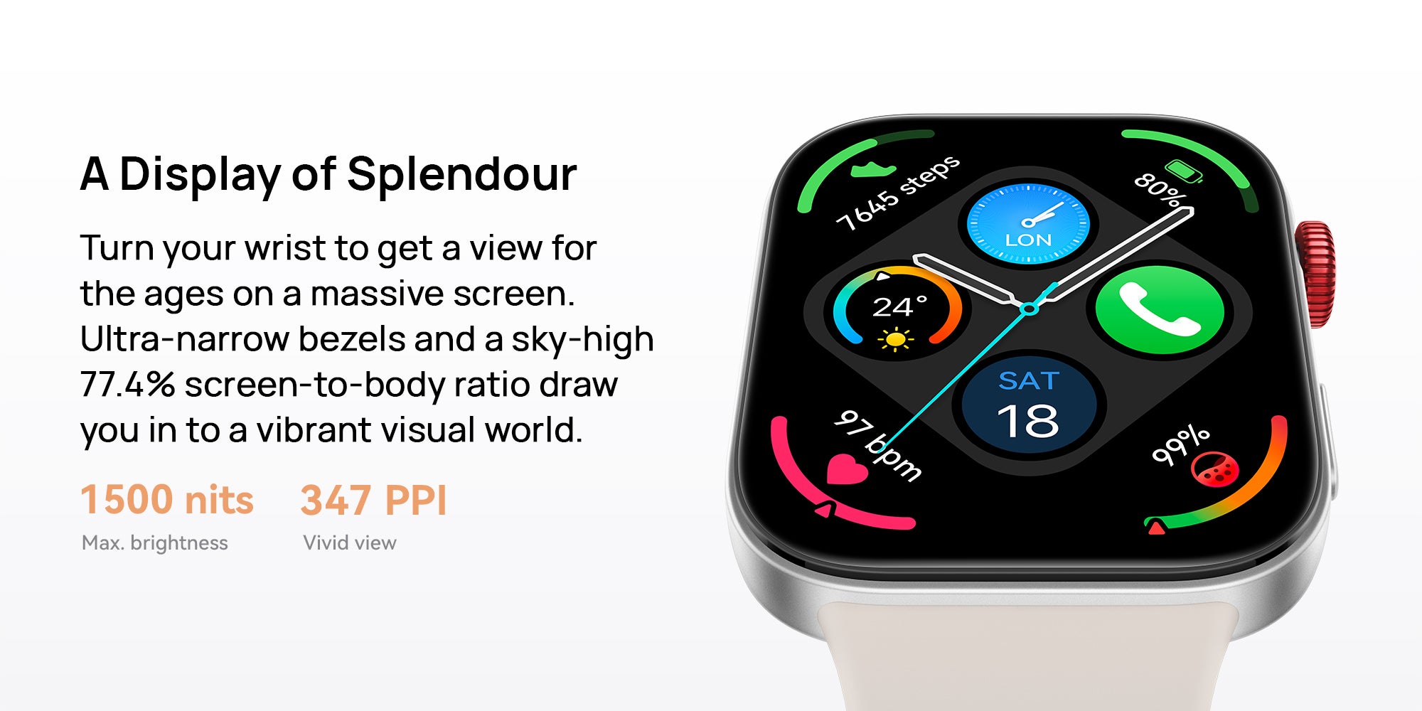 Watch Fit 3 Smartwatch, 1.82 Inch AMOLED Display, Ultra Slim Design, Scientific Workout Coach, Upgraded Health Management, Compatible With iOS And Android + FreeBuds SE 2 Moon White