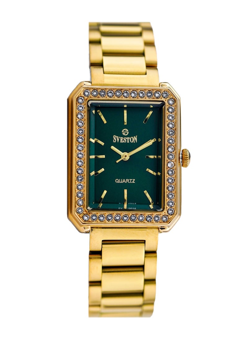 Women Omega Analog Quartz Gold Stainless Steel Diamond Watch - 19016