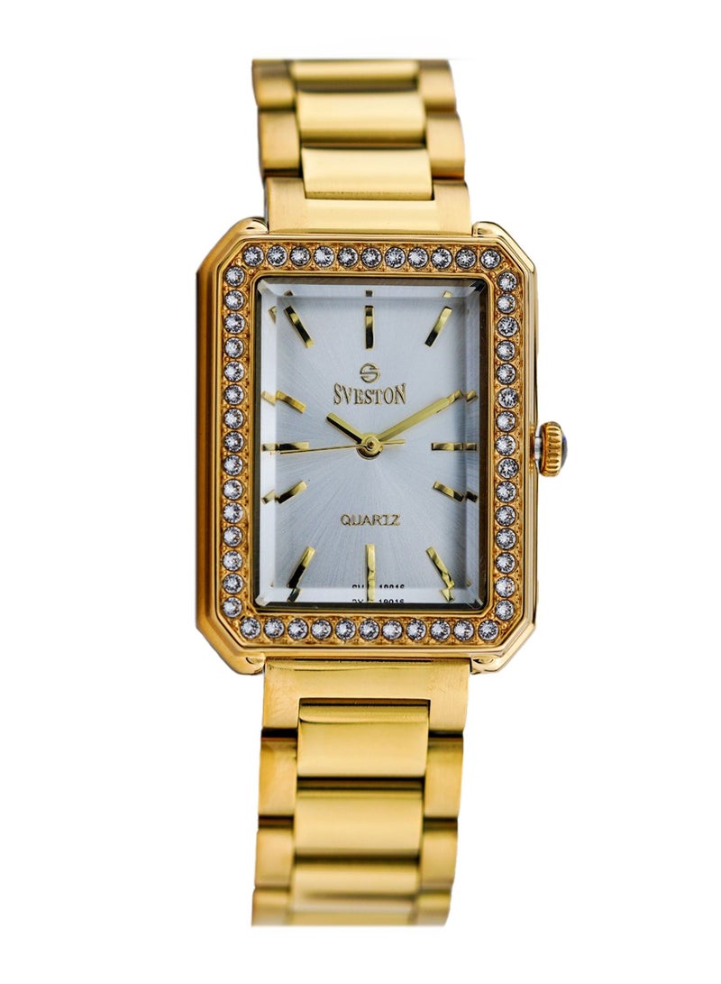 Women Omega Analog Quartz Gold Stainless Steel Diamond Watch - 19016