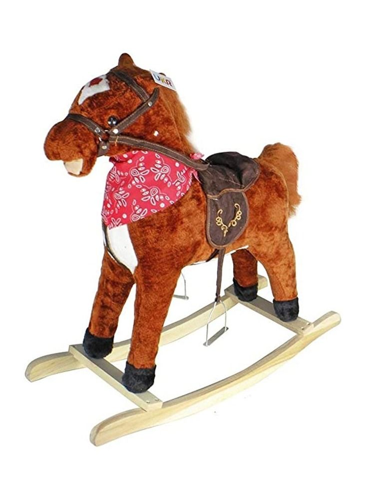 Soft Wooden Rocking Horse Ride On Toy For Rider Toddlers