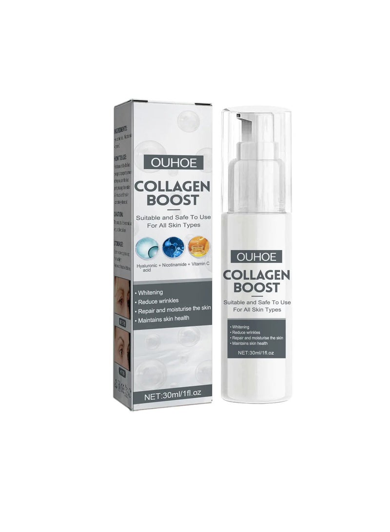 Collagen Boost Face Serum Anti-wrinkle And Anti-ageing Serum, Wrinkle Removal Anti Aging Fine Lines Moisturizer Dark Spot Corrector Essence, Fast Absorbing Gentle Facial Serum For Women