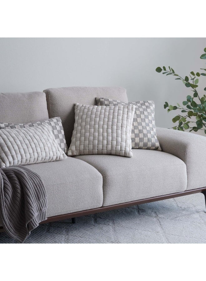 Plorvis Check Filled Cushion 45X45cm - Grey