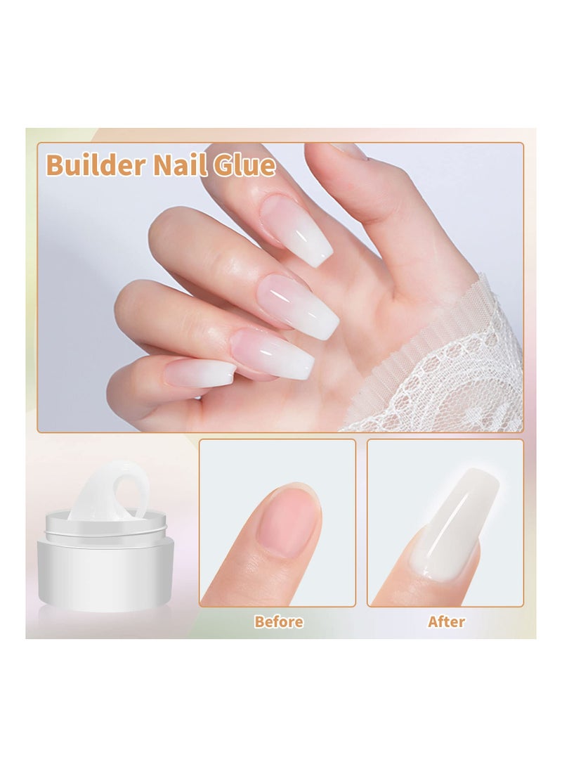 Solid Sculpture Builder Gel for Nails, SYOSI Nail Sculpting Gel, Non-Sticky Hand Solid Builder Gel, Upgrade Hard Nail Extension Gel,3d sculpting gel for Nail Art Design Salon Nail Art(White Color)
