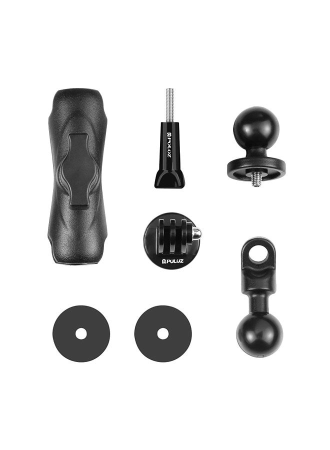 PU702B Motorbike Rear-view Mirror Mount Bracket Motorcycle Sports Camera Holder 1/4 Inch Screw with Sports Camera Mounting Adapter Replacement for GoPro Hero 11/10/9/8 INSTA360 ONE/ X2/ X3/GO2