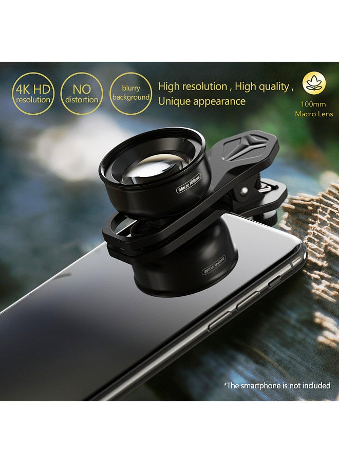 APL-HB100mm Universal Smartphone Macro Lens 4K HD Phone Camera Lens No Distortion Blurry Background Compatible with iPhone 11/XS/XS Max/XR/X/8/8 Plus