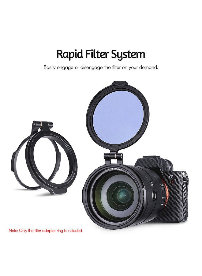 R-72 72mm Rapid Filter System Camera Lens ND Filter Metal Adapter Ring Compatible with Canon Nikon Sony Olympus DSLR Cameras