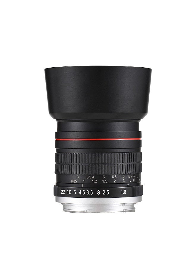 85mm Fixed Focus Camera Lens F1.8 Large Aperture Manual Focus with EF Mount 7 Groups 10 Elements