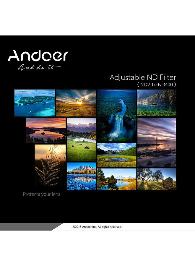 77mm ND Fader Neutral Density Adjustable ND2 to ND400 Variable Filter for DSLR Camera