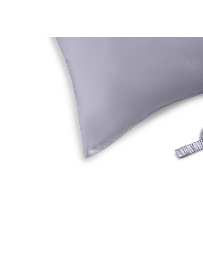 Luxury Silk Pillow Case Travel Set - Silver