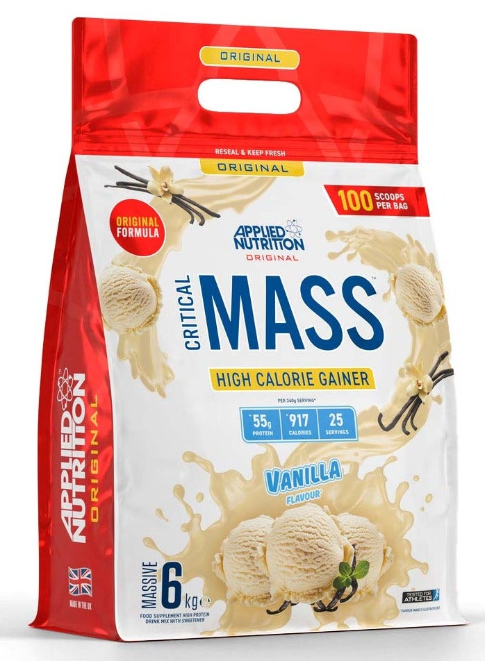 Applied Nutrition Critical Mass 6kg Vanilla Flavor 25 Serving