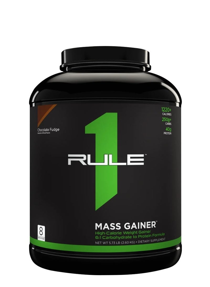 Rule 1 Mass Gainer, Increase muscle mass and size, Support muscle growth and repair, Chocolate Fudge Flavor, 5.78 Lbs