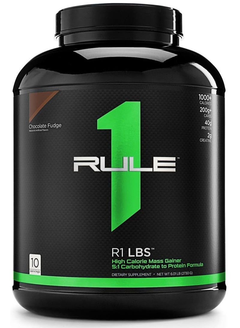 Rule 1 Mass Gainer, Increase muscle mass and size, Support muscle growth and repair, Chocolate Fudge Flavor, 5.78 Lbs
