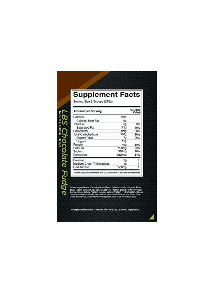 Rule 1 Mass Gainer, Increase muscle mass and size, Support muscle growth and repair, Chocolate Fudge Flavor, 5.78 Lbs