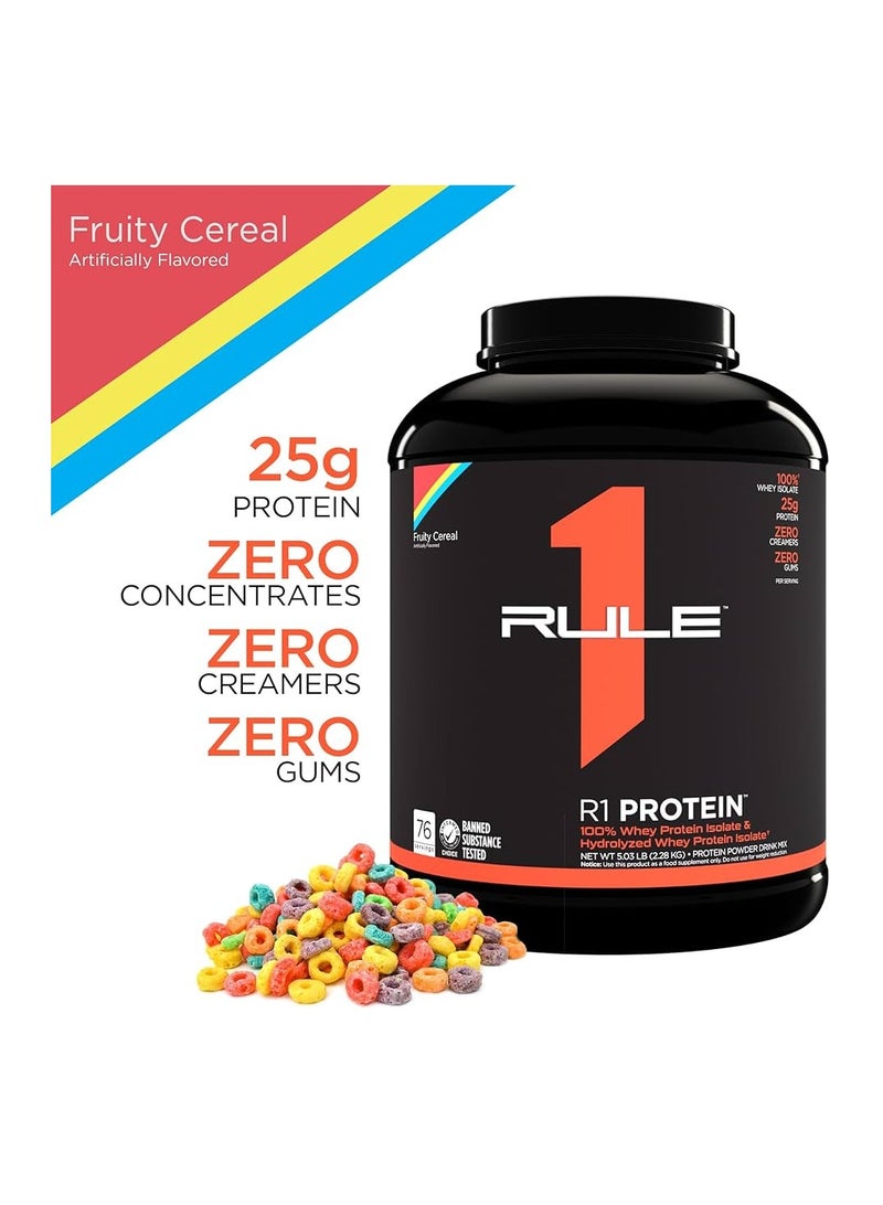 R1 Protein, Isolate Protien, Lean Muscles Growth , Fruity Cereal, 5 LB