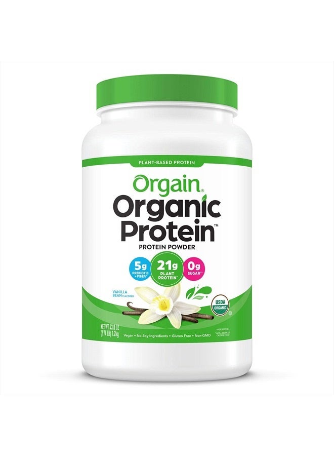 Organic Plant Based Protein Powder, Vanilla Bean, 2.74 lb