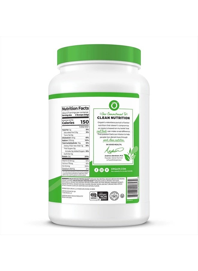 Organic Plant Based Protein Powder, Vanilla Bean, 2.74 lb