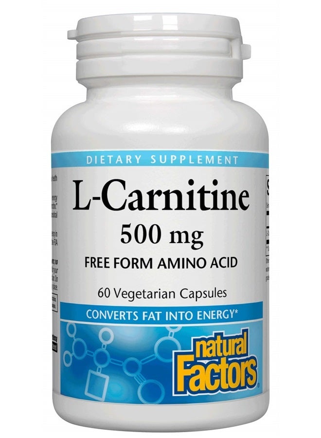 , L-Carnitine 500 mg, Energy Support, 60 Capsules (60 Servings)