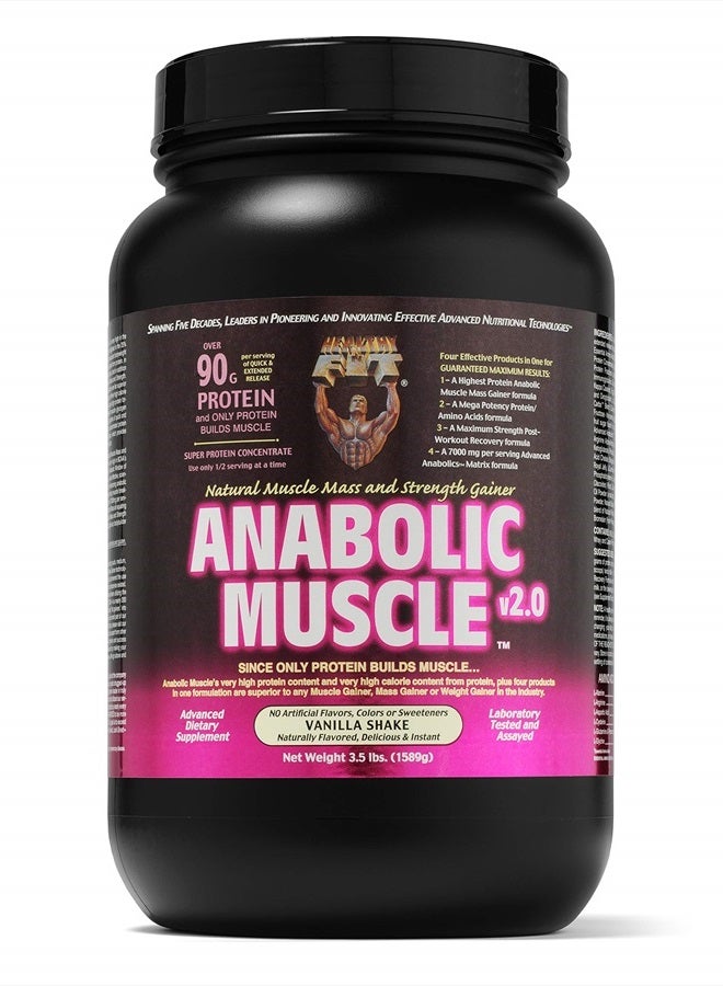 Anabolic Muscle (Vanilla) 3.5 lb - Natural Muscle Mass and Strength Gainer