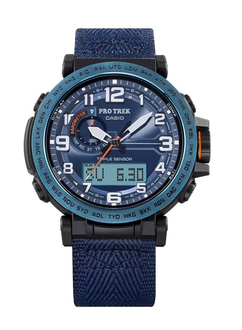 Pro-Trek Analog-Digital Leather Strap Men's Watch PRG-610YB-2DR