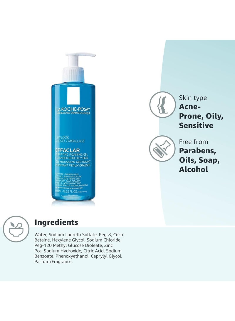 LA ROCHE-POSAY Effaclar Foaming Cleansing Gel For Oily And Acne Prone Skin 400ml