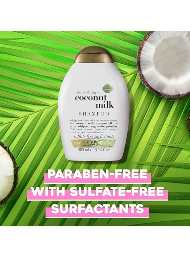Pack of 2 OGX Shampoo Nourishing Coconut Milk  New Gentle And Ph Balanced Formula 385ml