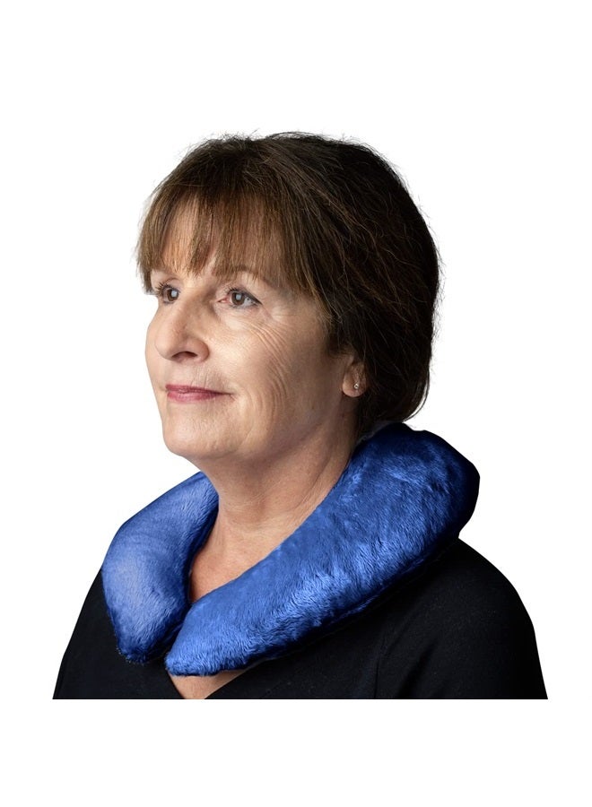 Aromatherapy Horse Shoe Shaped Microwaveable Wrap Made of Organic Flaxseed, Yellow Dock, & Lemon Grass for Neck | Neck Wrap Relieves Stress & Pain | Available in Blue