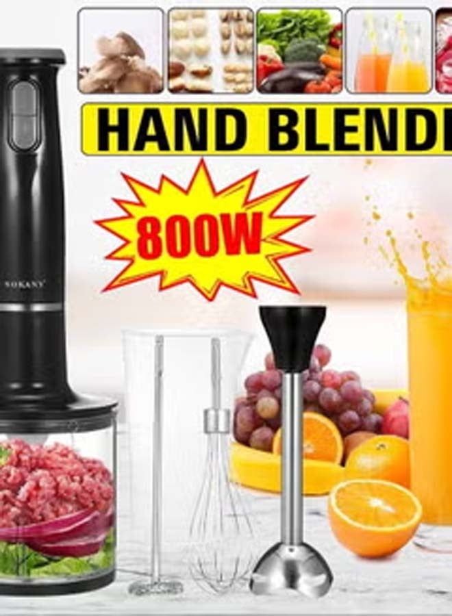 5 in 1 Blender Electric Food Mixer Kitchen Detachable Hand Blender Egg Beater Vegetable Stand Blend Stainless Steel Blade