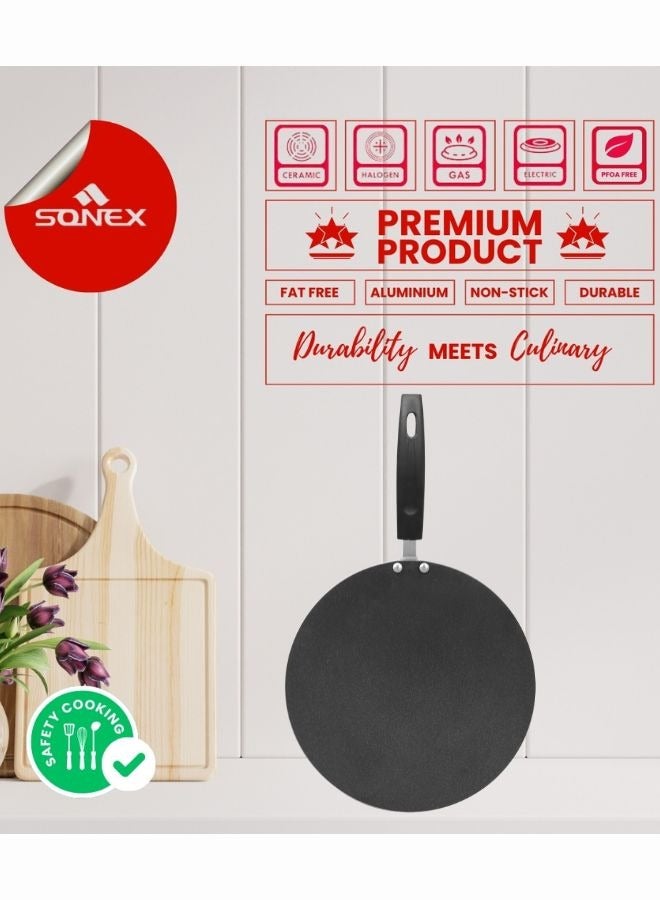 Sonex Elegant Hot Tawa 34.5 Cm, Premium Non Stick Hot Tawa, Ideal for Pancakes, Crepes, Dosa,Eggs, Roti & More, Bakelite Heat Resistant Handle, Durable, Even Heating, Easy to Clean