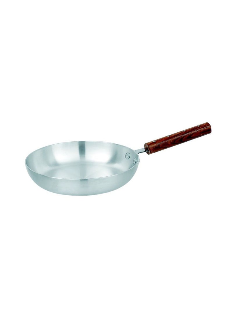 Sonex Traditional Frying Pan, Cookware, Heat Resistant Wooden Handle, Frying Pan, Long Lasting Durable Construction, Wooden Handle, PFOA Free, Metal Finish Aluminum, Silver